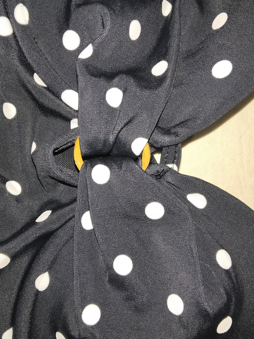 Polka Dot Black One-Piece Swimsuit with Built-In Bra - Picture 4 of 6